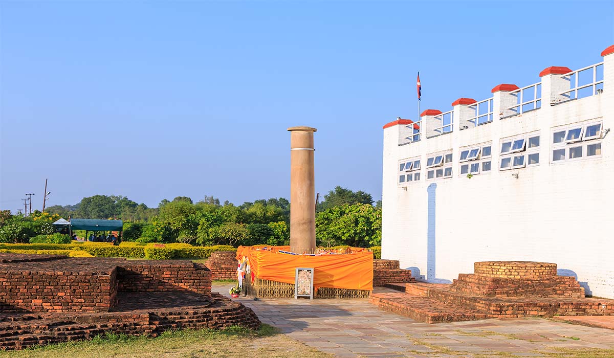 Ashoka Pillar in Lumbini, Nepal