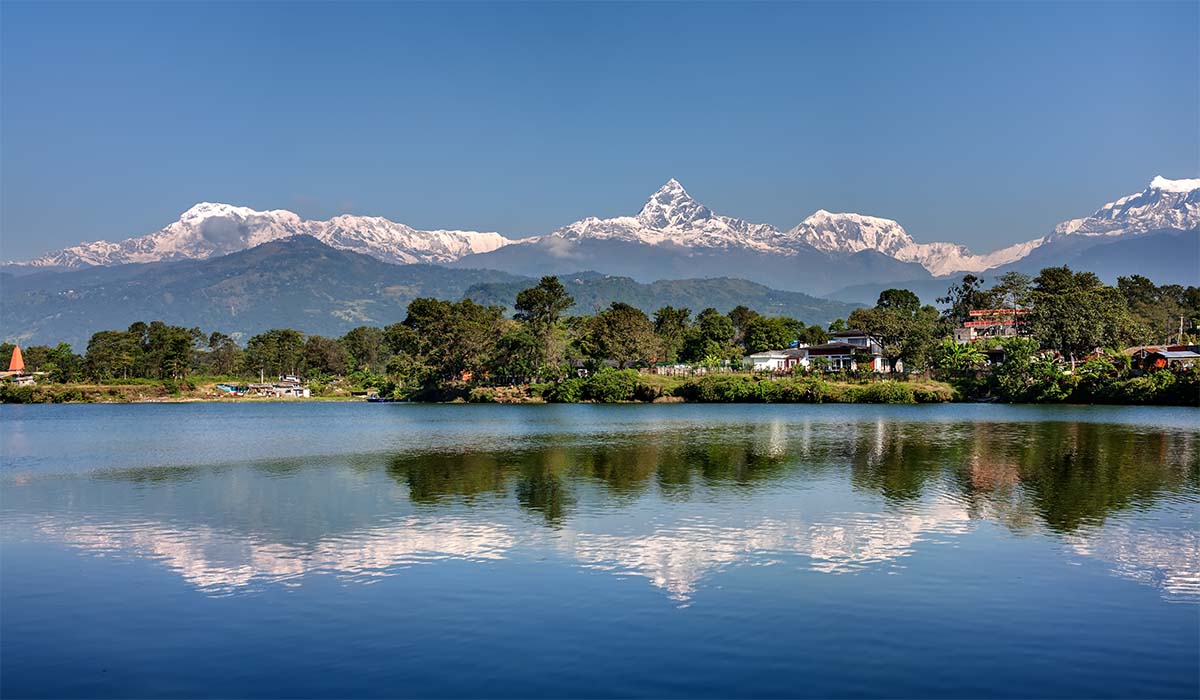 arial mountain view annapurna pokhara nepal