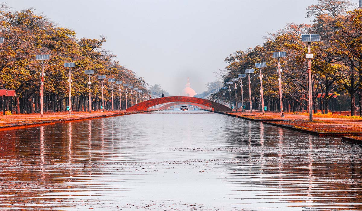 beautiful water park at lumbini nepal